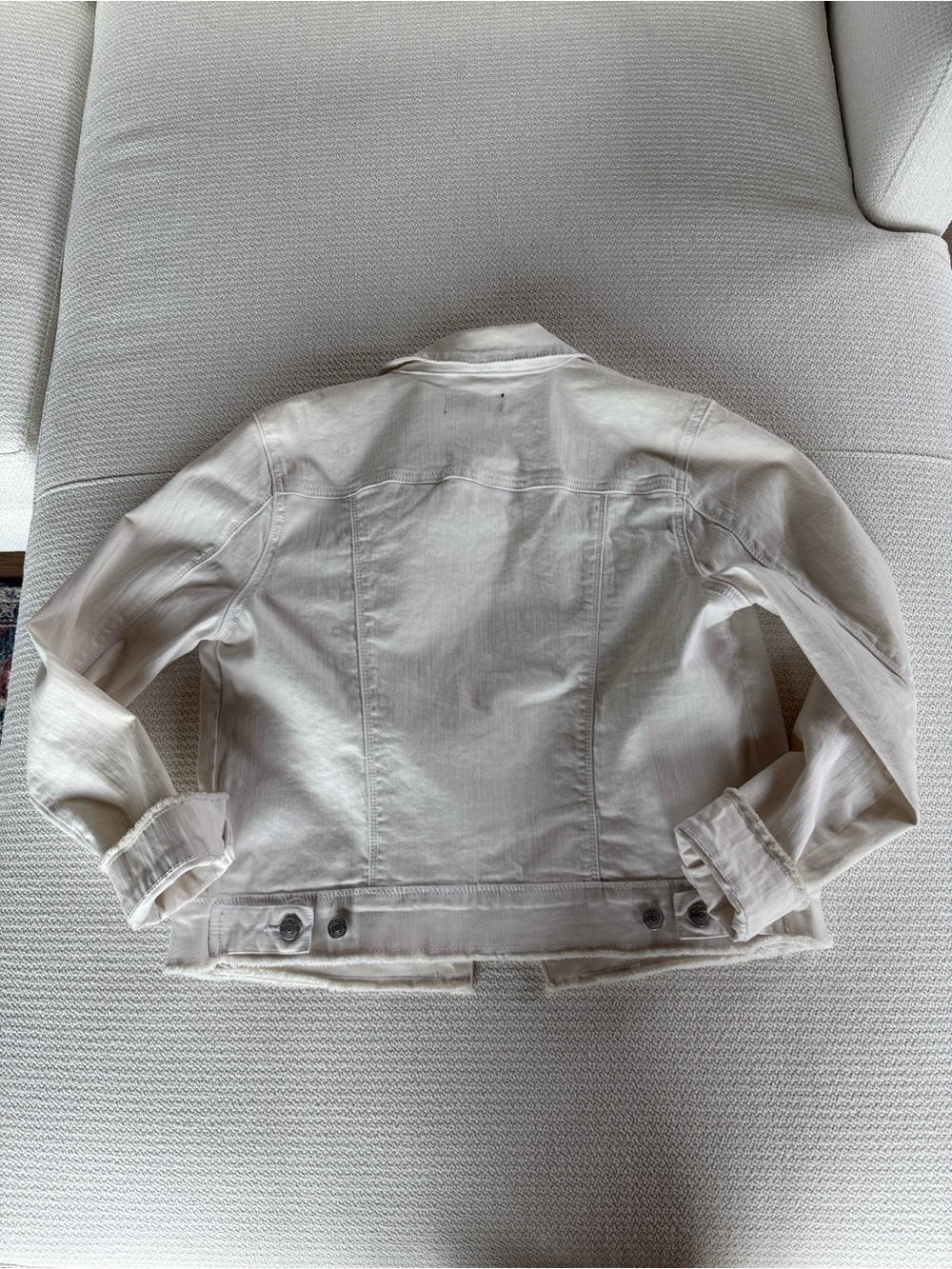 Nine West White Sarah Jacket Spread Collar Silver Buttons - Picture 4 of 5